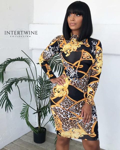 

dress bodycon design female vestidoes spring women clothes 19ss dresses designer floral printed, White;black