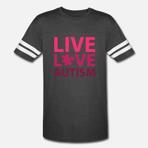 

live love autism t shirt men designer short sleeve size s-3xl outfit anti-wrinkle new style spring autumn family shirt