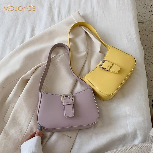 

pure color women handbag classic texture delicate creative design chic pu leather female fashion underarm shoulder tote bag