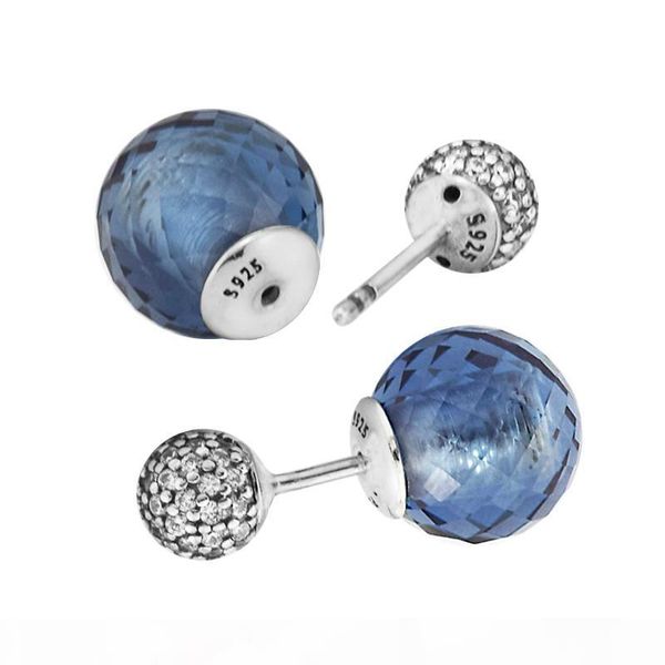 

2018 new 925 sterling silver shimmering drops, midnight blue crystals designer earrings for women original jewelry making anniversary gift, Golden;silver