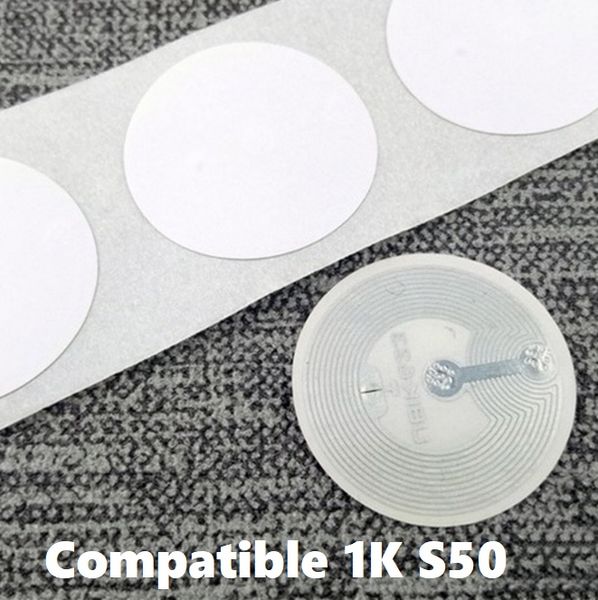 

smart rfid sticker hf label compatible 1k s50 stickers 13.56mhz iso14443a rfid f08 label smart keytag card for nfc reader accepet printing