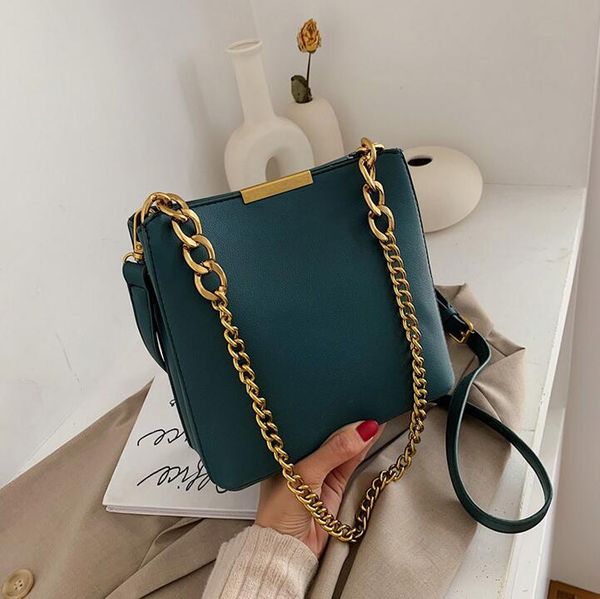 

fahion women handbags lady chain shoulder bags crossbody double shoulder strap women totes plain bag