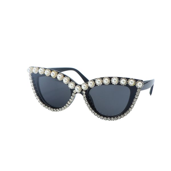 

fashion arrivals time-limited designers sunglasses retro cats eye sunglass diamond set metal color frame cool casual outdoor sports sun gla, White;black