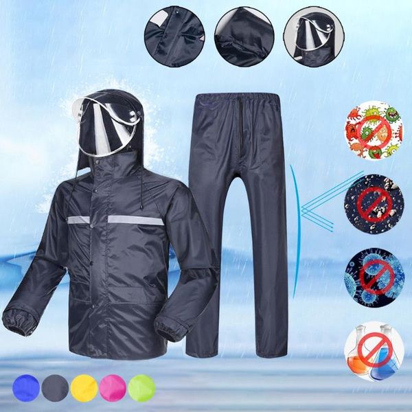 

women men's outdoor jackets fishing hiking camping climbing quick dry clothing raincoat suit waterproof sports sets, Blue;black