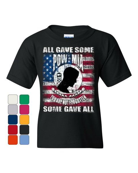 

pow mia you are not forgotten youth t-shirt some gave all tee