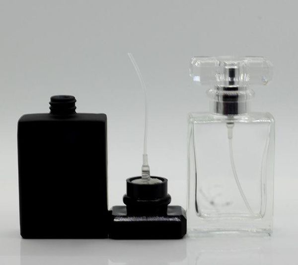 

black clear empty cosmetic spray bottle 50ml makeup water container perfume cosmetic refillable sprayer vial sn1346