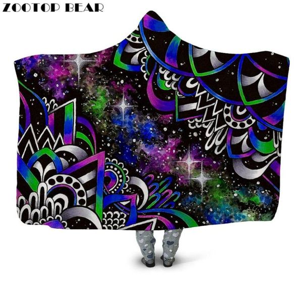 

blankets colored starry sky 3d printing hooded blanket microfiber wearable 2021 fashion brand throw soft bedding portable adults