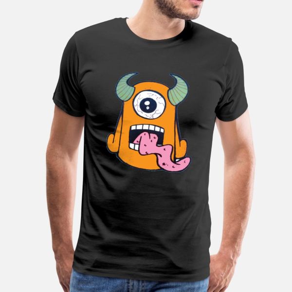 

yellow monster with one eye t shirt men create short sleeve s-3xl formal gift humor spring natural shirt