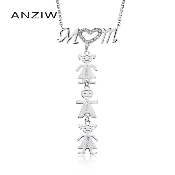 

2020 fashion baby and mom necklace custom name necklace personalized jewelry lady handmade nameplate pendant jewelry, Silver