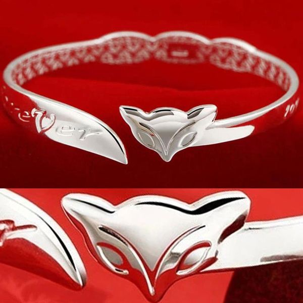 

women bangles girls ladies stylish charming letters pattern silver plated bangles open hand chain, Black