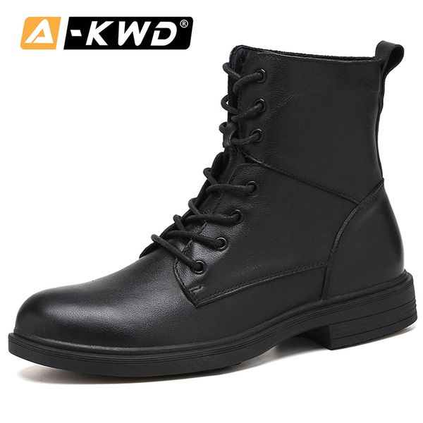 

genuine leather work shoes men high men boots wear-resistent werkschoenen couple fashion boots male footwear 48, Black