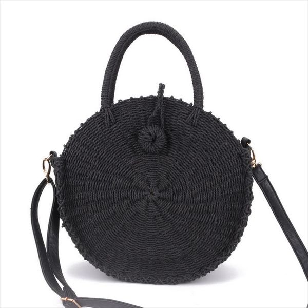 

2020 women handmade round beach shoulder bag bali circle straw bags summer woven rattan handbags women messenger bag ins popular