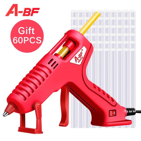 

a-bf melt glue gun silicone pistol 7mm/11mm industrial grade household diy hand tool power 60w repair heat gun 100v-240v