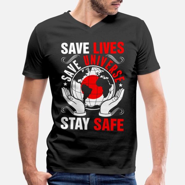 

save lives save universe stay safe japanese t shirt men designing short sleeve euro size s-3xl original loose new style summer style
