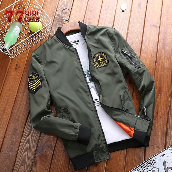 

jacket men 2020 spring autumn fashion stand collar embroidery baseball bomber jackets and coats plus size m-4xl, Black;brown