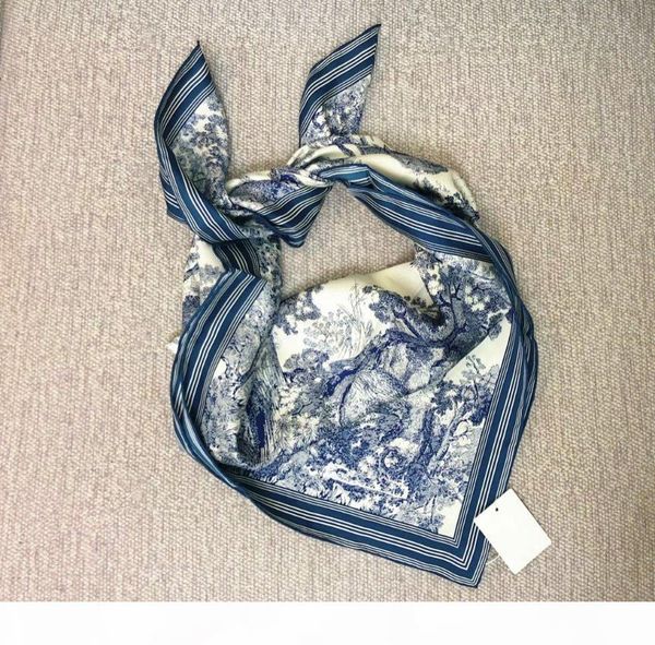 

famous version women handbag bag scarf headband 100% silk 2020 drawing animals hairbands handle wraps neck scarves big shawls hot, Silver