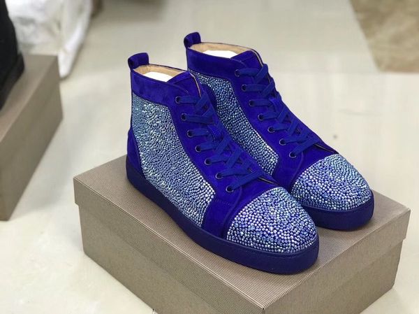 

luxury designer red bottom sneakers for women,men high casual walking dress,party,wedding red sole trainers with box,dust bag, Black