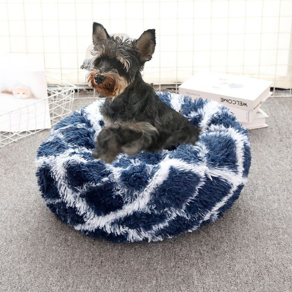 

kennels & pens plush dog bed round kennel donut pet mat winter warm cat and basket supplies
