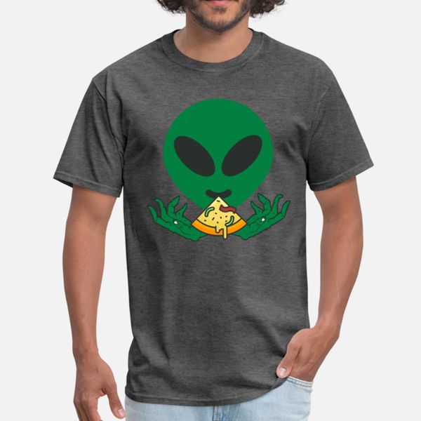 

alien pizza eating t shirt men print 100% cotton size s-3xl slim gift new style summer style standard shirt