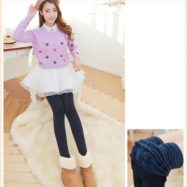 

muqgew new arrival womens fashion winter thick keep warm fleece lined thermal stretchy beautiful casual leggings pants, Black