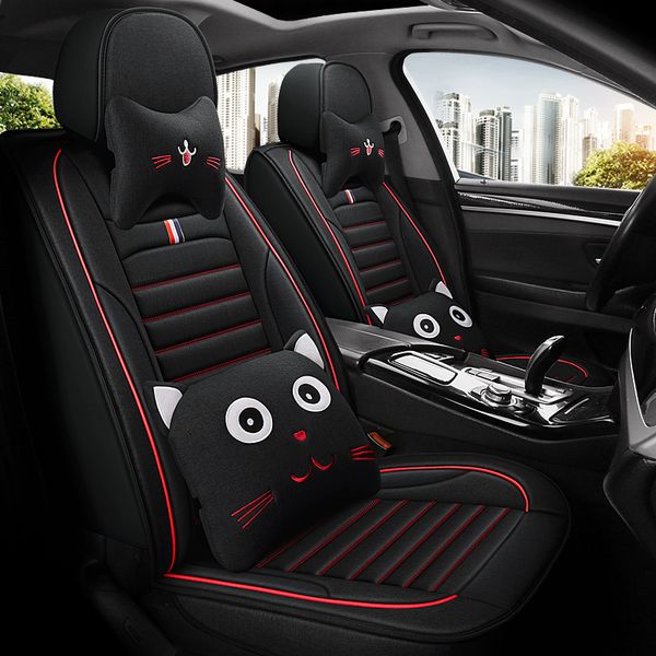 

full coverage flax fiber car seat cover auto seats covers for ssangyong actyon korando kyron rexton