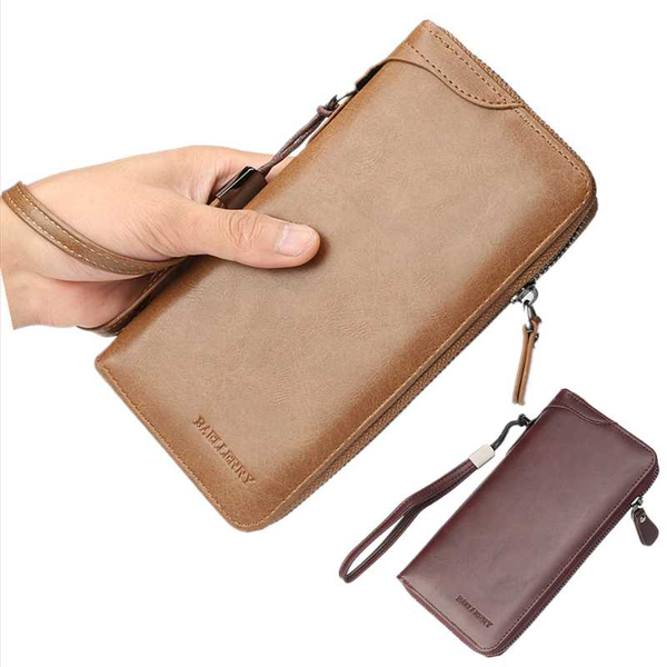 

men's wallets vintage pu money bag huge capacity thin coin purse coin card holder fashion male long handbags male clutch, Red;black