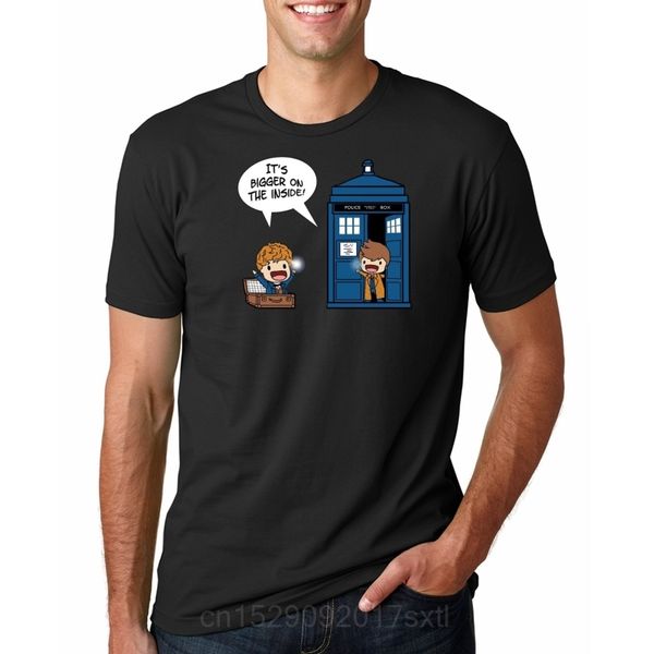 

doctor who t shirt men cartoon it's bigger on the inside cool funny white tshirt print t-shirt men tees o-neck