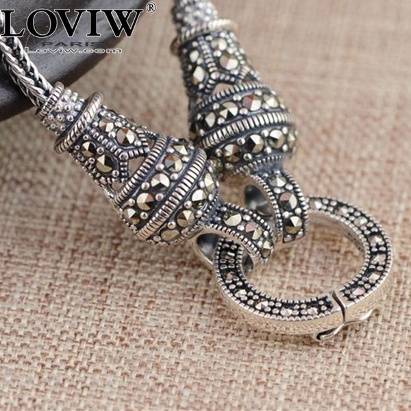 

thai long chain necklace for women silver colour marcasite stone pendant necklaces 1.5mm 60cm 70cm 75cm 80cm