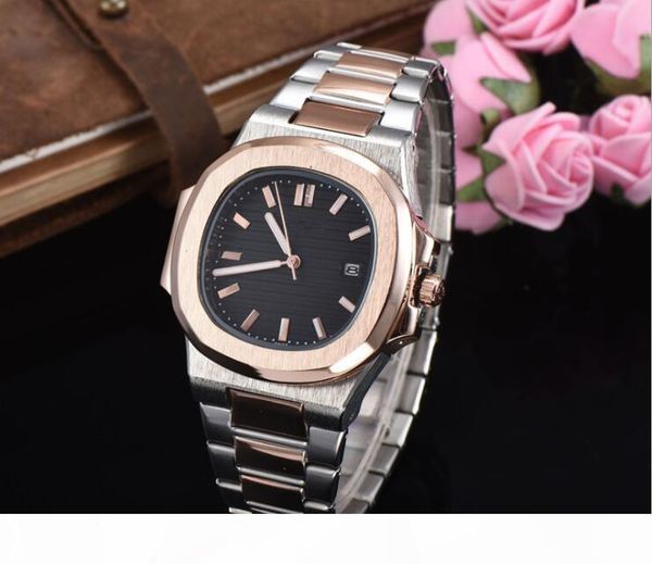 

новый роскошный мужская высокого качества 40mm с кварцевые часы из нержавеющей стали водонепроницаемые 30мм nautilus стол часы pateke часы p, Slivery;brown