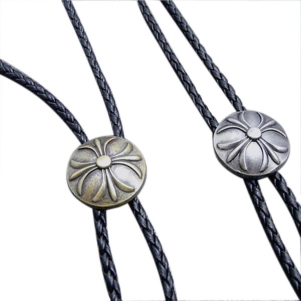 

new arrivals retro style round cross bolo tie adjustable black neck rope mens t shirt neck bolo ties man party accessories, Blue;purple