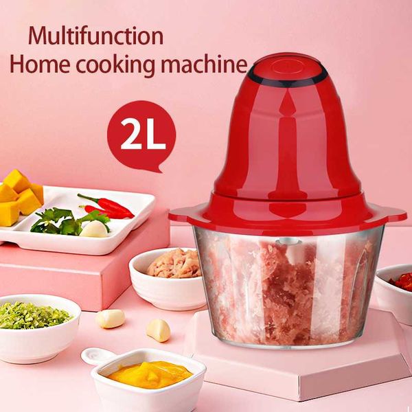 

2l electric chopper powerful meat grinder stainless steel multifunctional household processor meat kitchen blender tools