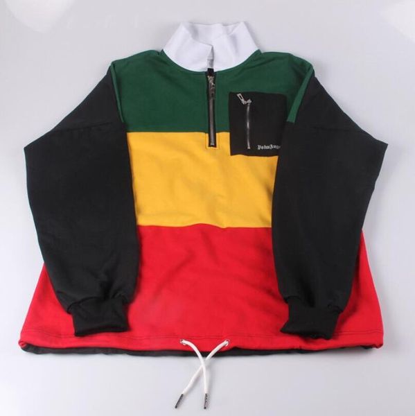 

autumn patchwork spell color long sleeve sweatshirts, Black