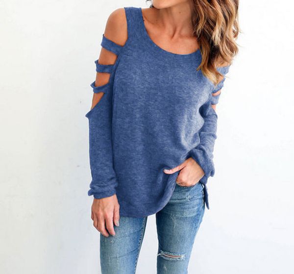 

long slit sleeve cold shoulder women casual summer long t shirt girl 2020 fashion loose knitted t-shirt 2020, White;black