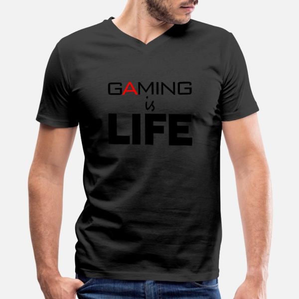 

gaming is life t shirt men character short sleeve plus size 3xl slim interesting new fashion spring autumn leisure shirt