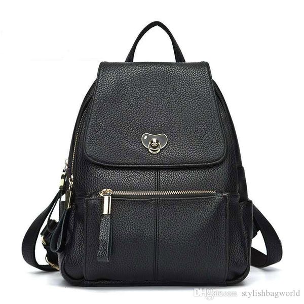 

bag women new simple fashion shoulder bag litchi pattern college style backpack female korean casual large capacity travel bag 6029