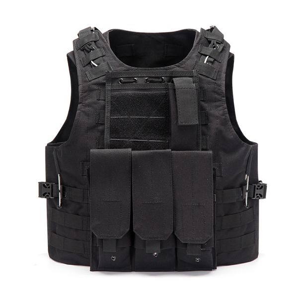 

hunting jackets ocali outdoor sports training vest multi-functional molle extended fans protective camouflage, Camo;black