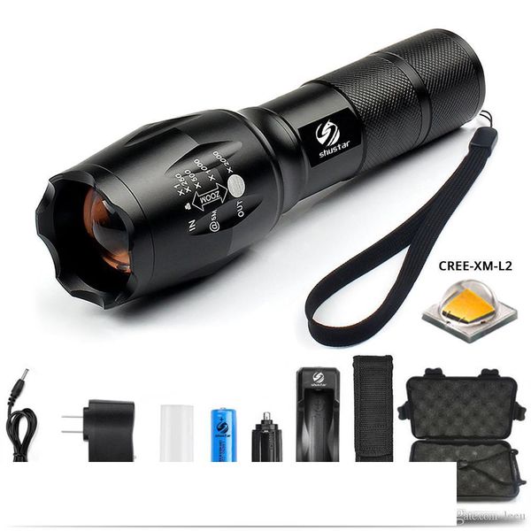 

LED flashlight Tactical Flashlight 8000 Lumens L2 Zoomable 5 Modes aluminum Lanterna LED Torch Flashlights For Camping