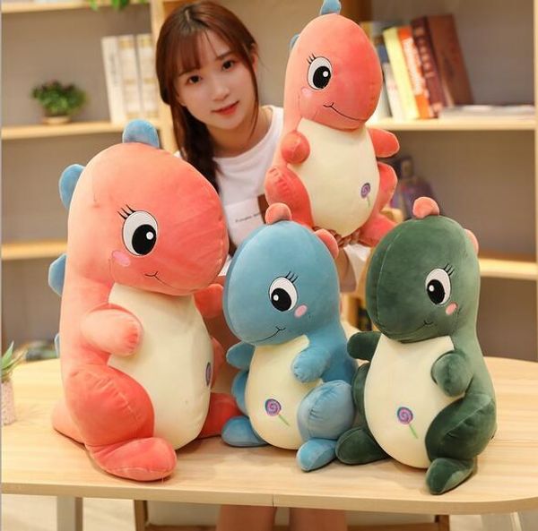 

cute 3 colors creative simulation dragon plush toy soft cartoon dinosaur stuffed pillow doll baby appease toy children gift mx200716