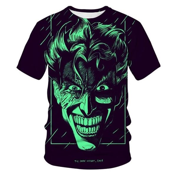 

new clown summer flame printed short sleeved and men3d 5xl 3d print shirts humor comics hentai men clothing