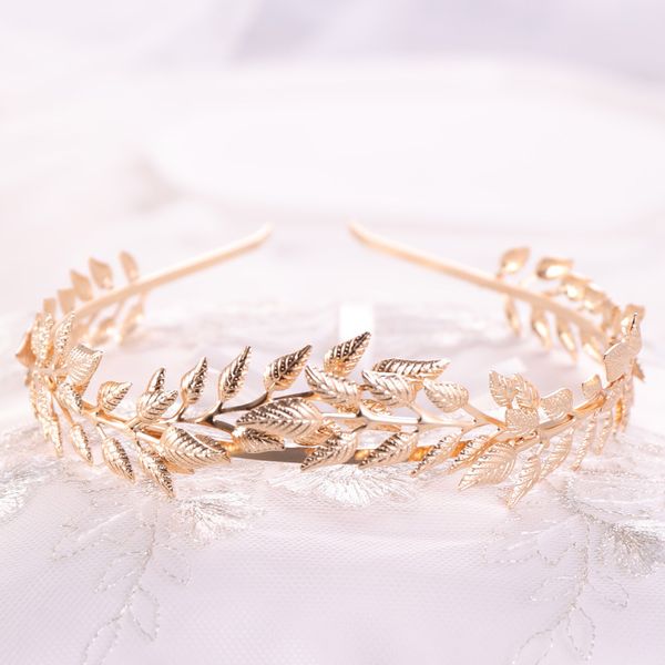 

baroque gold leaf hairband headpiece crown tiara headdress roman goddess greek jewelry bridal tiara wedding hair accessories, Golden;silver