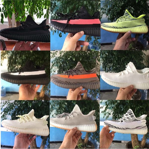 

kanye west antlia summer pink gid glow glow in the dark clay black static clay running shoes mens womens v2 running cloth sneaker