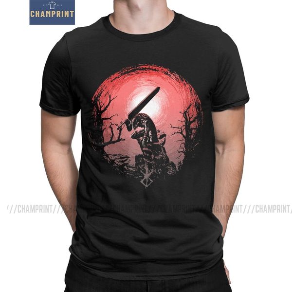

sunset glow berserk men's t shirt guts manga swordsman gatsu sacrifice anime tee shirt short sleeve t-shirts cotton plus size