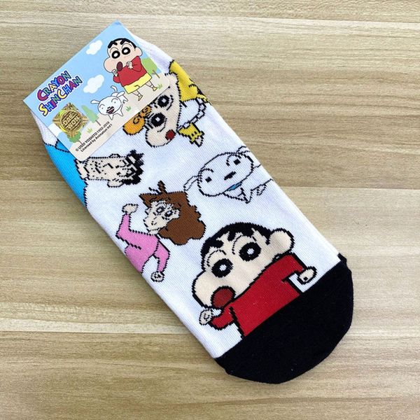 

2020 new korean dongdaemun cartoon cotton and sockscolor matching cartoon crayon xiaoxin women's socks cotton socks oe0tu, Black