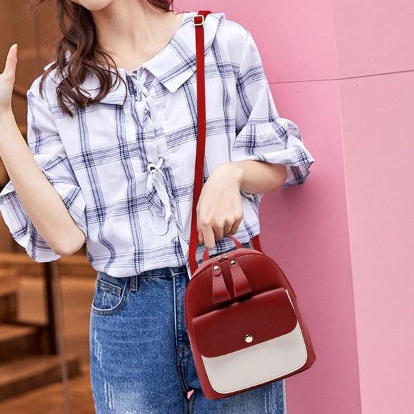 

хит цвета рюкзак женщины кожа путешествия плеча satchel малый школьные сумки