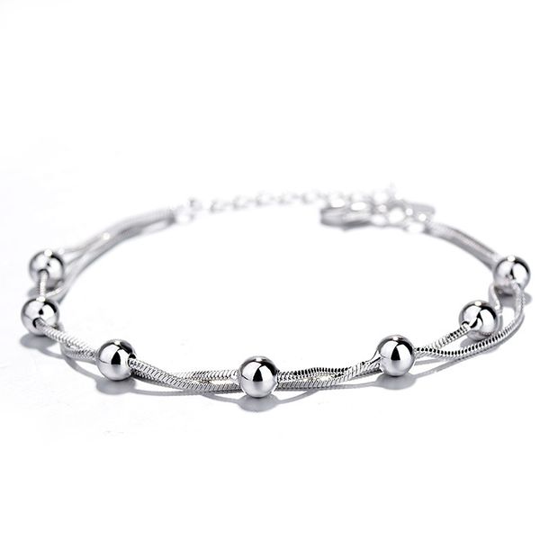 

temperament double-layer round bead bracelet multi-snake bone transfer bead bracelet female trend girlfriend accessories, Black