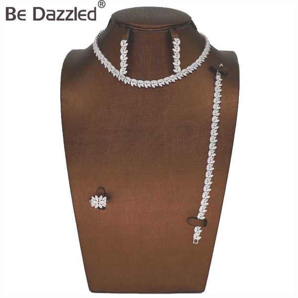 

bedazzled fashion jewelry sets necklace&earrings&bracelets&rings gold plated rhinestone noble jewelry set for party prom, Silver