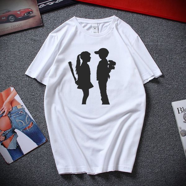 

banksy girl and boy relationship mean t-shirt premium cotton short sleeves casual t-shirt camiseta masculina