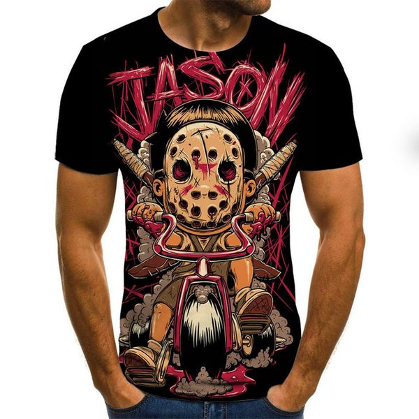 

new letter summer 3d print shirts horror oversized kawaii men clothing