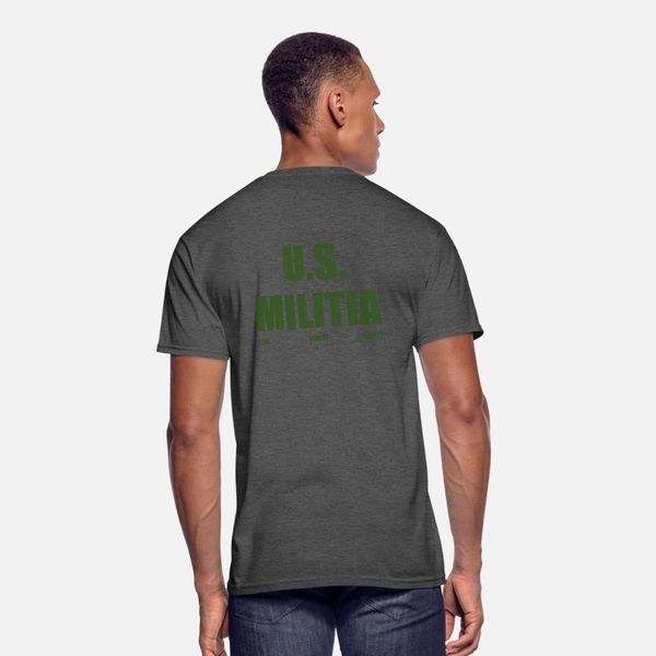 

us militia t shirt men customized tee shirt crew neck solid color cute funny summer outfit shirt
