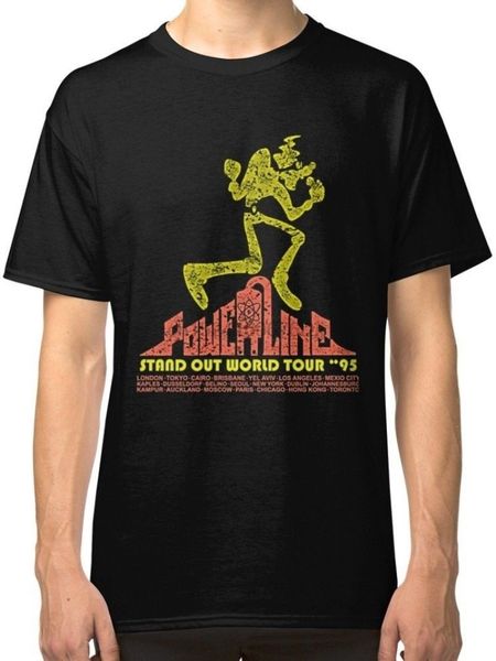 

powerline world tour 90s classic game men's black tshirt tees clothing